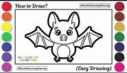 How to Draw a Cute Bat for Kids | Easy Drawing Tutorial