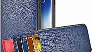 LAMEEKU iPhone 6 Plus / 6S Plus Wallet Case, Shockproof Leather case with Credit Card Holder Pockets ID Card Slot Holder, Protective Card Cover for Apple iPhone 6 Plus / 6S Plus 5.5 inch-Navy Blue