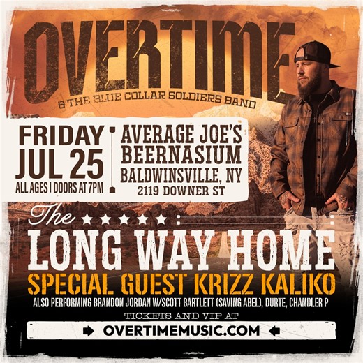Baldwinsville!! Meet me at Average Joes Beernasium on July 25th along with Krizz Kaliko! Tickets are on sale! | OverTime