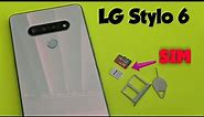 LG Stylo 6 How to insert and remove SIM / SD card