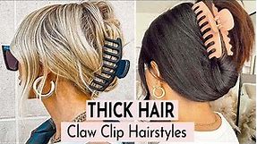 HOW TO: Simple Claw Clip Hairstyles for THICK HAIR | How To Claw Clip Hair