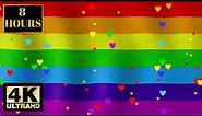 Happy Pride Gay Pride Colors Rainbow LGBTQ With music Wallpaper Screensaver Background 4K 8 HOURS