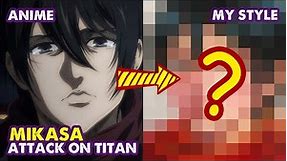 How To Draw Mikasa Ackerman from AttackOfTitan | Huta Chan