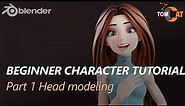 Blender Beginner Complete Character Tutorial - Part1 - Modeling the Head