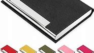 Padike Business Card Holder/ Case Professional PU Leather & Stainless Steel Multi Wallet Credit Card ID Case/Holder for Men & Women. (Black)