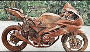 Fully restoration old rusty YAMAHA R1 racing moto