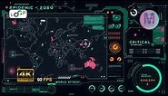 Sci-Fi High-Tech Epidemic Map - 2050 HUD Screen Animation | Emotion Graphics | 2023