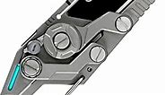 WANERSEN Titanium Quick-Open Grouper Utility Knife Pocket Knife Fishing Knife EDC Knives, Kinematic Pivot Action, Integrated Safety Lock (Gray)