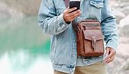 BULLCAPTAIN Vintage Leather Small Messenger Bag Business Travel Men Shoulder Crossbody Bag
