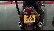 Kawasaki GPZ 500s (EX500) with Delkevic 350mm stainless silencers and header pipes