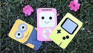 3 DIY FELT PHONE CASES - Minion, Kawaii Ipod, game boy