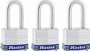 Master Lock Outdoor Padlocks, Lock Set with Keys, Keyed Alike Padlocks, 3 Pack, 3TRILF