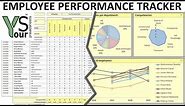 Employee Performance Tracker spreadsheet (with interactive Excel Dashboard)
