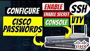 How to configure All Cisco Router Passwords(Enable,enable secret,vty,console,ssh)