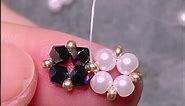 Easy diy, 1 minute how to make beaded earrings, making earrings with pearls 3mm & bicone 3mm