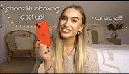 NEW (RED) IPHONE 14 UNBOXING AND SET UP!! new iPhone 14 vs iPhone 11 + camera test || Talia Rose