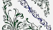 FINGERINSPIRE Ornate Corners Stencils 11.8x11.8 inch Corner Art Damask Border Painting Stencil Plastic Flowers Vine Patterns Stencil Reusable DIY Art Craft Stencils for Home Wall Tile Decor