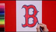 How to draw Boston Red Sox Logo (MLB Team)