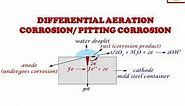 Electrochemical corrosion (Differential aeration corrosion/Concentration cell corrosion)