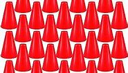 DEEKIN 36 Pieces Red Megaphone Party Accessory Cheer Plastic Megaphone Cheerleading Megaphone Director Prop Noisemaker Toys for Party Favors Sports Match Game Outdoor Activities