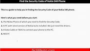Find Security Code of Nokia S40 Phone Easily (without flashing)