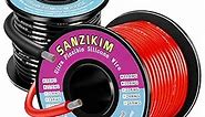 8 AWG Wire Cables- 8 Gauge Stranded Copper Wire, 8ga Flexible Hook Up Oxygen Free Strands - RC, Automotive, Battery | 8awg Tinned Copper Conductor - 10FT Red &10FT Black Spools