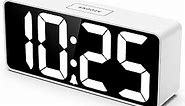 Welgo 7.5 Inches Huge Digital Alarm Clock for Seniors & Visually Impaired, Easy Set, USB Charging Port, 0-100% Dimmer, Snooze, Adjustable Volume, Outlet Powered for Bedroom