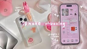 iphone 15 pro unboxing  accessories, & aesthetic setup ios 17 (white titanium)