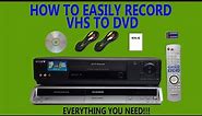 HOW TO RECORD VHS TAPES TO DVD DISCS WITH SEPERATE DEVICES A COMPLETE KIT FOR TRANSFERRING TO DISK