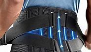 FREETOO Air Mesh Back Brace for Men Women Lower Back Pain Relief with 7 Stays, Anti-skid, Adjustable Lumbar Support Belt for Work for Sciatica Scoliosis (M(waist:36''-44''), Black)