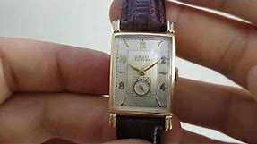1949 Gruen Curvex men's vintage watch with a 14k gold case