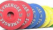 Synergee Rubberized Fractional Plates and Change Plates 0.125 kg, 0.25 kg, 0.5 kg, 1.0 kg, 1.5 kg, 2.0 kg and 2.5 kg Set. Incremental Weights, Micro Weights for Powerlifting & Olympic lifting