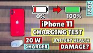 iPhone 11 20 W Charging Test in 2021|Apple 20 W Charger Test|Battery Health Damage?