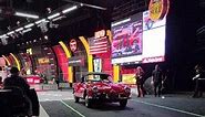 1958 Alfa Romeo Giulietta Spider exiting the auction arena after changing hands for the sum of $33k in Indianapolis Mecum Fall Special 2023 | John Sahr