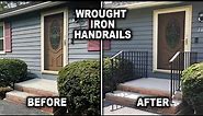 How to Install Metal Handrails on Concrete Stairs | Wrought Iron Railing Installation