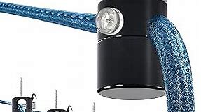 6 Pack Adjustable Ceiling Hooks for Hanging Lights, Black Ceiling Hook Super Load, Swag Hooks for Ceiling Hanging, Modern Swag Hook for Hanging Lighting Fixture- Easy to Use