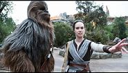 Star Wars: Galaxy's Edge Character Fun with Rey, Chewbacca, Kylo Ren and Stormtroopers at Disneyland