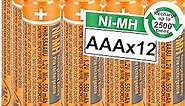 OSIM 12Pack HHR-55AAABU NI-MH AAA Rechargeable Batteries 1.2V 550mah AAA NiMH Rechargeable Batteries for Panasonic Cordless Phones, Remote Controls, Electronics