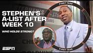 STEPHEN’S A-LIST of the TOP 5 TEAMS in the NFL after Week 10 📈 | First Take