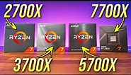 Comparing 4 Generations of Ryzen 7 CPUs! 7700X vs 5700X vs 3700X vs 2700X