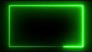Motion Made - Free Green Color Neon lights rectangle frame animated loop background