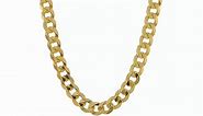 10k Yellow Gold Flat Beveled Curb Chain Necklace Lobster