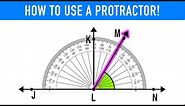 HOW TO USE A PROTRACTOR TO MEASURE ANGLES!