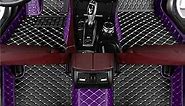 Car Floor Mats for Volkswagen Beetle Convertible 2006-2011,Leather Luxury Floor Liner All Weather Protection Carpet,Purple and Black