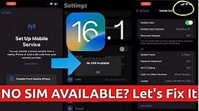 iOS 16.1 NO SIM AVAILABLE in iPhone 🔥 How to Fix?