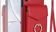 Asuwish Phone Case for iPhone XR 6.1 Wallet Cover with Tempered Glass Screen Protector and RFID Blocking Ring Card Holder Cell iPhoneXR iPhone10R i Phonex 10XR 10R RX CR iPhoneXRcases Women Men Red