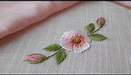 Apple blossom Hand embroidery flower design Satin Stitch