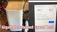Gigabit internet test using Comcast Xfinity XF1