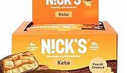 NICKS Protein Bars Chocolate Peanut | 15g protein | 190 calories | Low Carb Keto Friendly Snacks No Added Sugar (Multipack 12 bars x 50g)