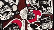 50PCS Scary Skeleton Love Stickers Hell Day of The Dead Stickers Laptop Water Bottle Crazy Skeleton Red Rose Skeleton Waterproof Vinyl Stickers Adult Teen Skateboard Computer Guitar Stickers